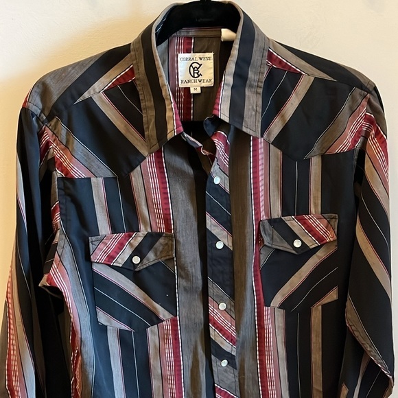 Corral West Ranchwear Button Down Shirt Pearl Snap Western Size Medium - Picture 2 of 7